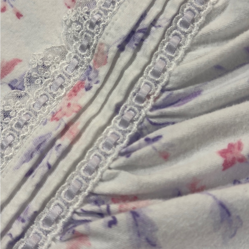 Eileen West White LilacCap Sleeve Chemise - Picture 4 of 6